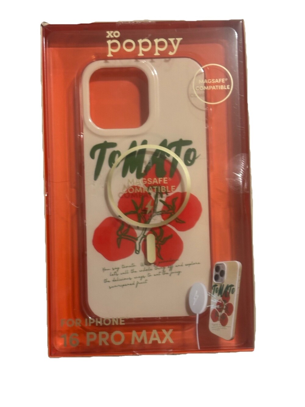 XO Poppy RED TOMATO Phone Case For iPhone 16 PRO MAX Magsafe Compatible